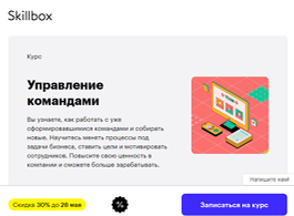 Онлайн-курс Управление командами (Skillbox.ru)